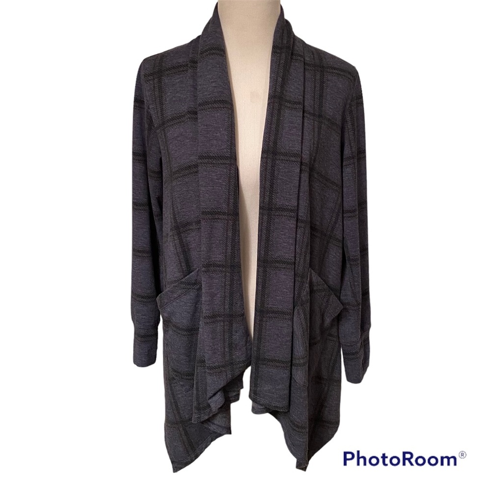CUDDL DUDS COMFORT WEAR ROBE CARDIGAN INTIMATES SLEEPWEAR BLUE BLACK SIZE S